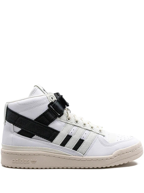 adidas X Parley Forum Mid Sneakers — Black/White — Size US M 6 - US W 7.5 — Front View
