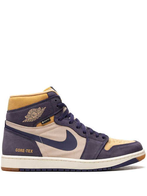 Air Jordan 1 Element Gore-Tex Sky J Purple Sneakers — Purple/Yellow/White — Size US M 6.5 - US W 8 — Front View
