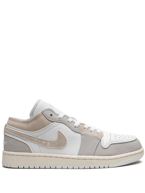 Air Jordan 1 Low Se Craft Tech Grey Sneakers — Grey/Beige/White — Size US M 9.5 - US W 11 — Front View