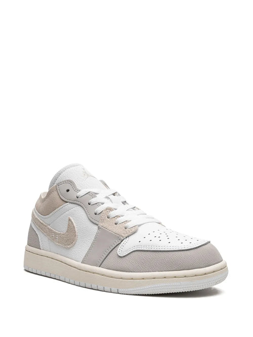 Air Jordan 1 Low Se Craft Tech Grey Sneakers — Grey/Beige/White — Size US M 9.5 - US W 11 — Side View