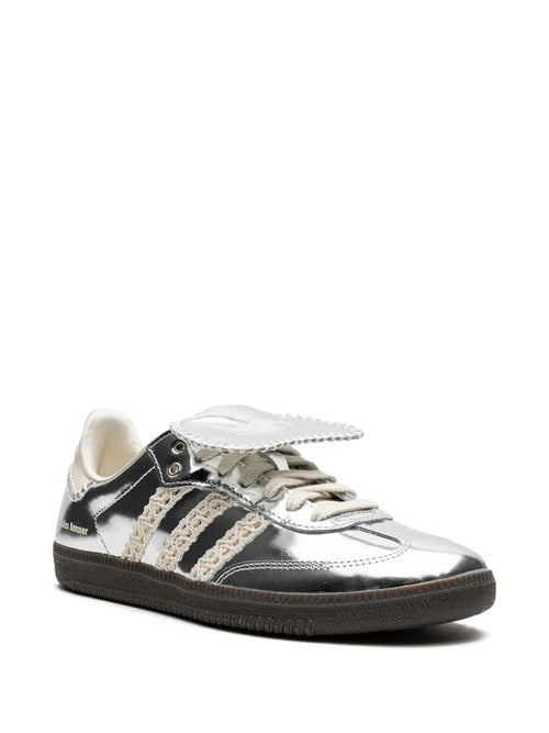 adidas X Wales Bonner Samba Sneakers — Silver-Tone — Size US M 9 - US W 10.5 — Side View
