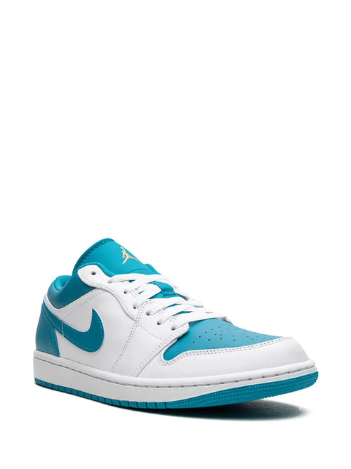 Air Jordan 1 Low Aquatone Sneakers — White/Blue — Size US M 11.5 - US W 13 — Side View