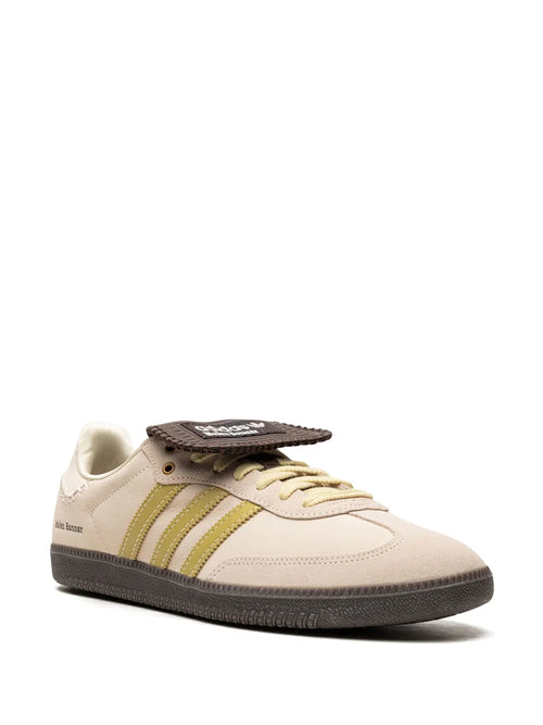 adidas X Wales Bonner Samba Cream/ Yellow Sneakers — Light Beige — Size US M 9 - US W 10.5 — Side View