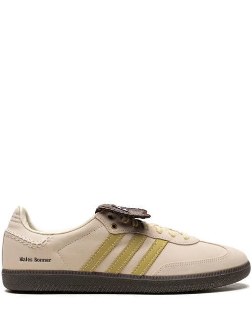 adidas X Wales Bonner Samba Cream/ Yellow Sneakers — Light Beige — Size US M 9 - US W 10.5 — Front View