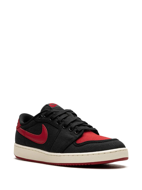 Air Jordan 1 Ko Low Bred Sneakers — Black/Red — Size US M 11.5 - US W 13 — Side View