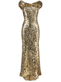 Atu Body Couture Sequin Embellished Gown — Red/ Gold — Size S — Front View