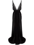 Alchemy V Neck Maxi Dress — Black — Size XS — Front View