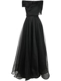 Ana Radu V Neck Ruched Maxi Dress — Black — Size XS — Front View