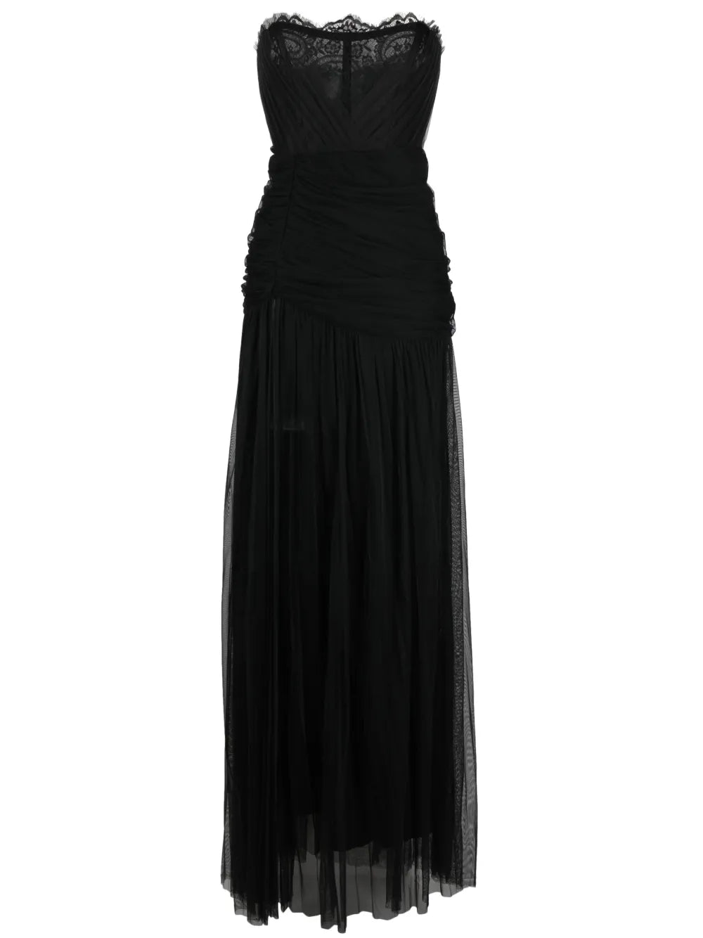Ana Radu Corset Style Draped Maxi Dress — Black/ Red — Size XS — Front View
