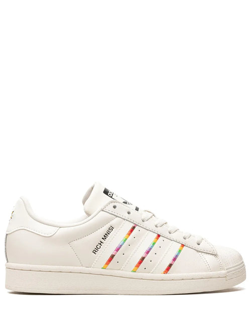 adidas X Rich Mnisi Superstar Pride Sneakers — Cream White — Size US M 9 - US W 10.5 — Front View