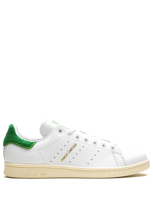 adidas X Homer Simpson Stan Smith Sneakers — White/Emerald Green — Size US M 4 - US W 5.5 — Front View