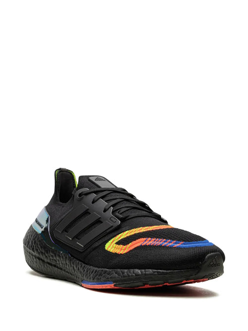 adidas Ultraboost 22 Linear Energy Black Sneakers — Black — Size US M 5 - US W 6.5 — Side View