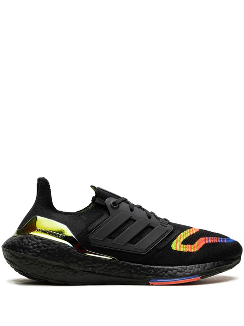 adidas Ultraboost 22 Linear Energy Black Sneakers — Black — Size US M 5 - US W 6.5 — Front View