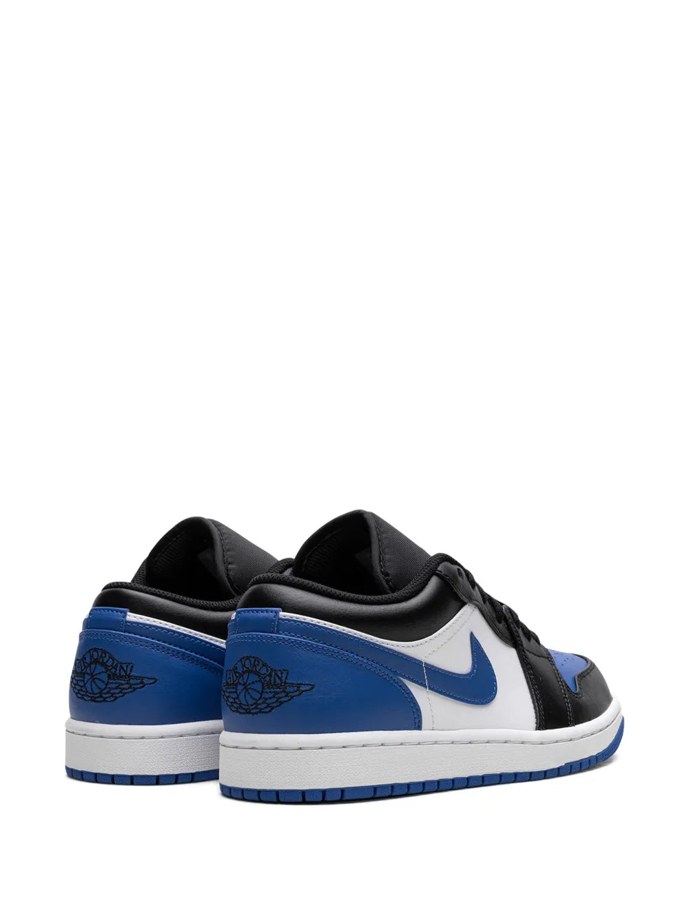 Air Jordan 1 Low Royal Toe Sneakers — Black/White/Blue — Size US M 9.5 - US W 11 — Detail View