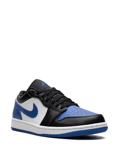 Air Jordan 1 Low Royal Toe Sneakers — Black/White/Blue — Size US M 9.5 - US W 11 — Side View