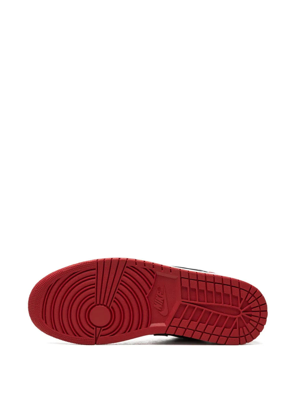 Air Jordan 1 Low Bred Toe Sneakers — White/Black/Red — Size US M 10.5 - US W 12 — Top View