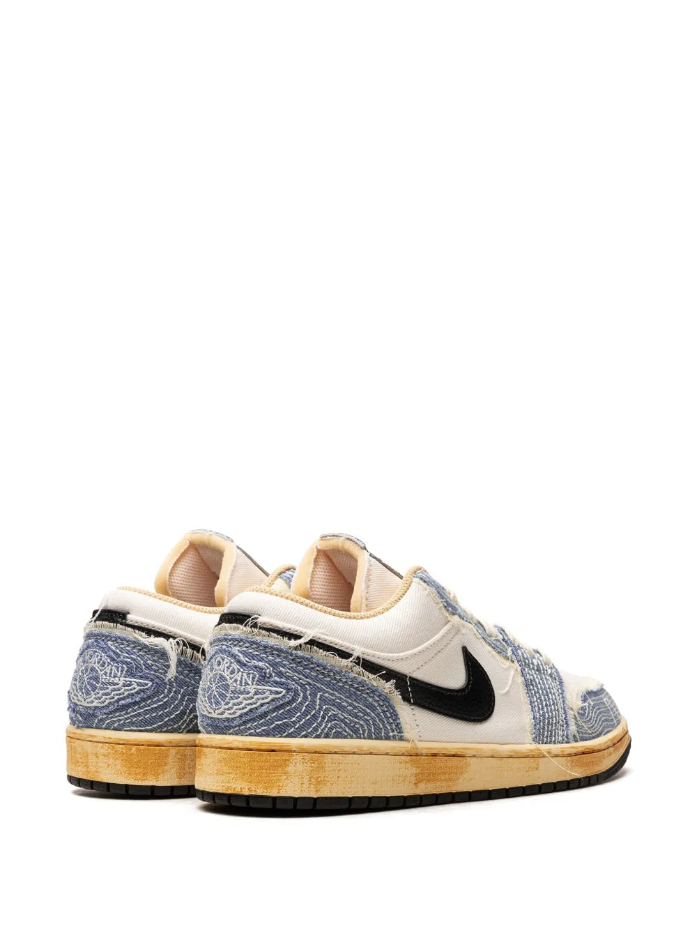Air Jordan 1 Low Se Sashiko Denim Sneakers — White — Size US M 11.5 - US W 13 — Back View