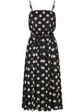 Dolce Gabbana Dg Print Pleated Dress — Black/ White — Size XS — Front View