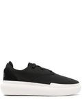 adidas Y-3 Ajatu Court Formal Low-Top Sneakers — Black/White — Size US M 6 - US W 7.5 — Front View