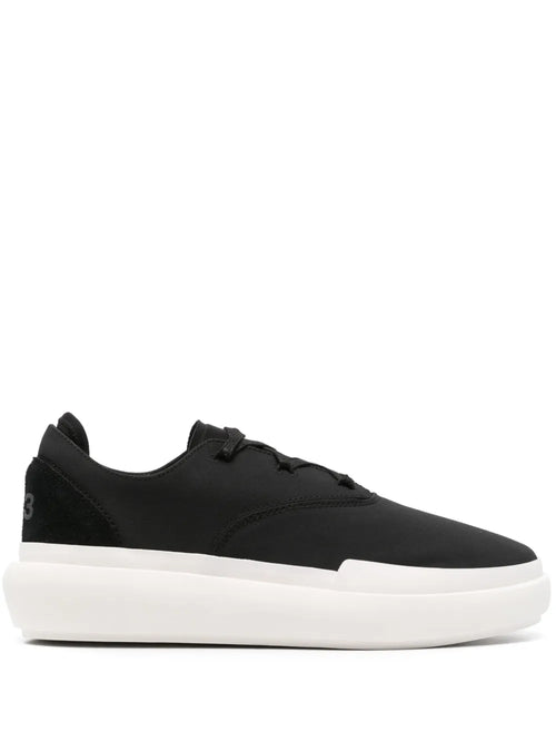 adidas Y-3 Ajatu Court Formal Low-Top Sneakers — Black/White — Size US M 6 - US W 7.5 — Front View