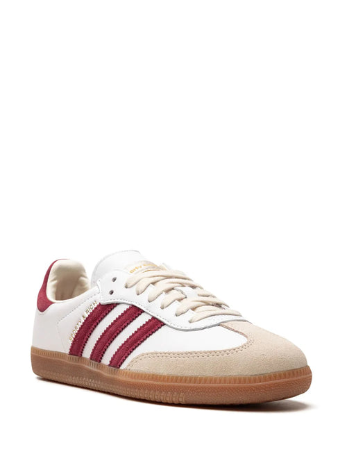 adidas X Sporty & Rich Samba Og Sneakers — White/Burgundy/Ecru — Size US M 9 - US W 10.5 — Side View
