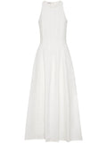Brunello Cucinelli Pleated Sleeveless Maxi Dress — White — Size XS — Front View