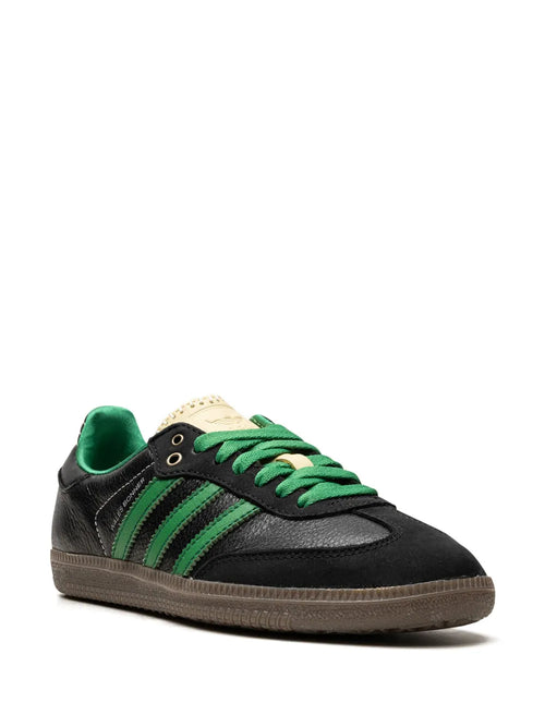 adidas X Wales Bonner Samba Black Sneakers — Black/Green/Ecru — Size US M 9 - US W 10.5 — Side View