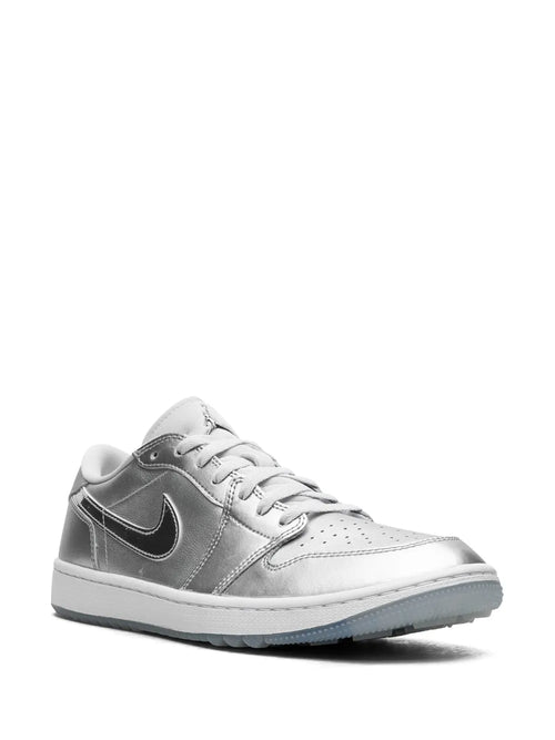 Air Jordan 1 Low Golf Gift Giving Sneakers — Silver-Tone — Size US M 9.5 - US W 11 — Side View