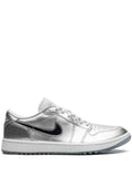 Air Jordan 1 Low Golf Gift Giving Sneakers — Silver-Tone — Size US M 9.5 - US W 11 — Front View