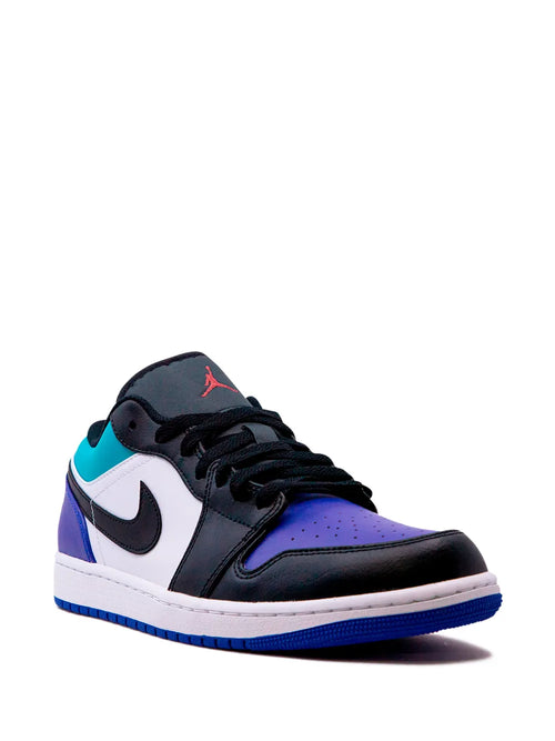Air Jordan 1 Low Aqua Sneakers — White/Multicolour — Size US M 11.5 - US W 13 — Side View