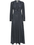 Rixo Emory Polka Dot Maxi Dress — White/ Blue/ Navy/ Red — Size XS — Front View