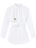 Destree Hans Cotton Minidress — White/ Red — Size XS — Front View