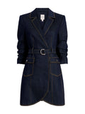 Cinq A Sept Jenessa Belted Denim Minidress — Blue — Size XS — Front View