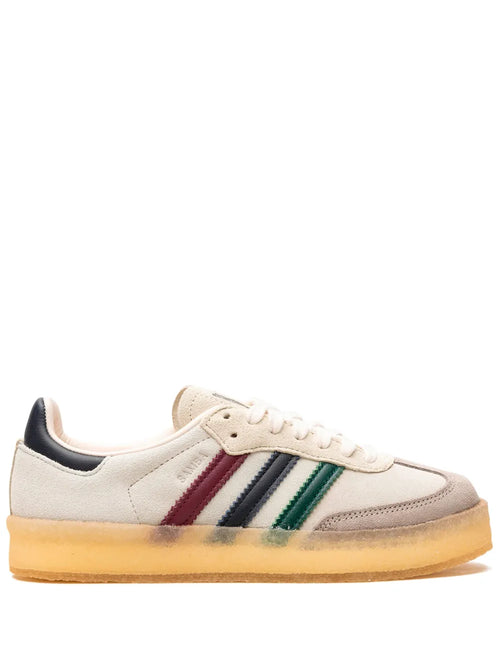 adidas X Kith X Clarks Samba Kithmas - Multi-Color Stripes Sneakers — Chalk White/Multicolour — Size US M 6 - US W 7.5 — Front View