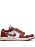 Air Jordan 1 Low Se Dune Red Sneakers — White/Dark Red — Size US M 9.5 - US W 11 — Front View