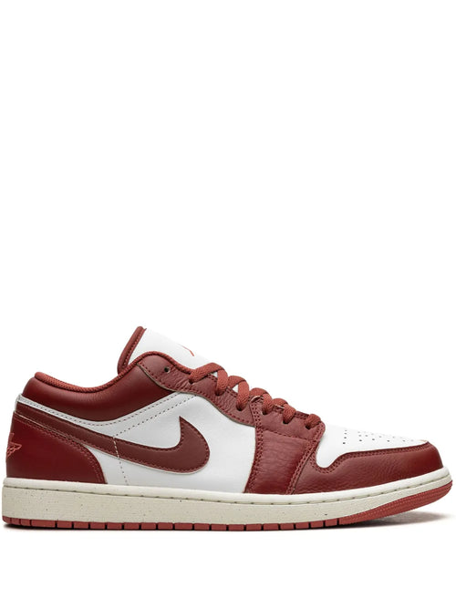 Air Jordan 1 Low Se Dune Red Sneakers — White/Dark Red — Size US M 9.5 - US W 11 — Front View