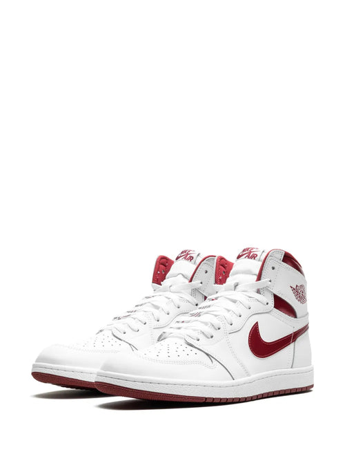 Air Jordan 1 High 85 Metallic Burgundy Sneakers — White — Size US M 6.5 - US W 8 — Side View