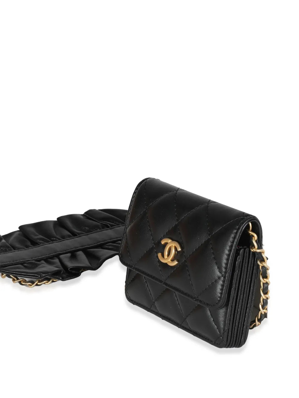 Chanel Pre Owned 2020 Diamond Quilted Cardholder On Chain — Same as shown — Size One Size — Back View