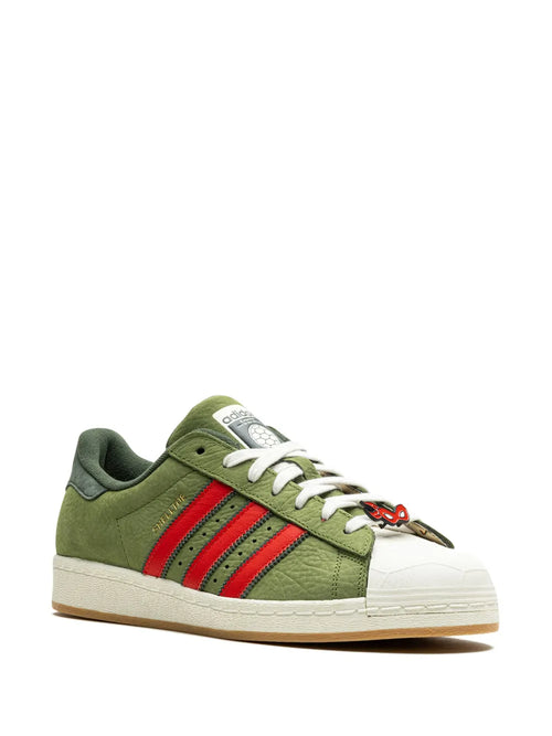 adidas X Teenage Mutant Ninja Turtles Superstar Sneakers — Green — Size US M 9 - US W 10.5 — Side View
