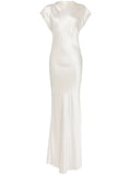 Michelle Mason Sleeveless Silk Dress — White — Size XS — Front View