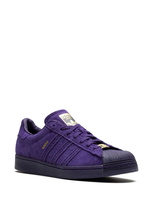 adidas X Kader Superstar Adv Sylla Dark Purple Sneakers — Purple — Size US M 5 - US W 6.5 — Side View
