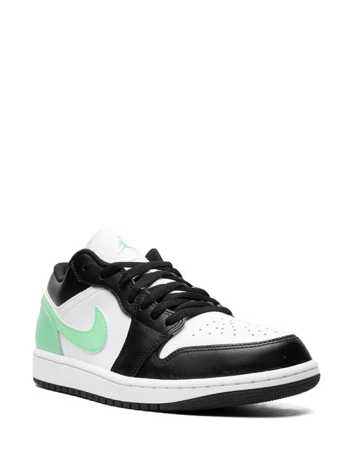 Air Jordan 1 Low Green Glow Sneakers — Black/White/Green — Size US M 11.5 - US W 13 — Side View