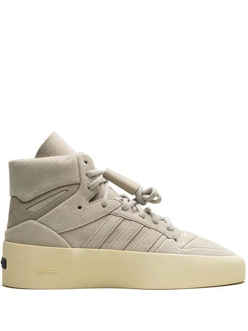 adidas X Fear Of God Athletics 86 Hi Sesame Sneakers — Taupe Grey — Size US M 4 - US W 5.5 — Front View