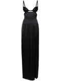 Nensi Dojaka Double Petal Maxi Dress — Black — Size XS — Front View