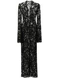 Manuri Sally Lace Midi Dress — Black — Size XS — Front View