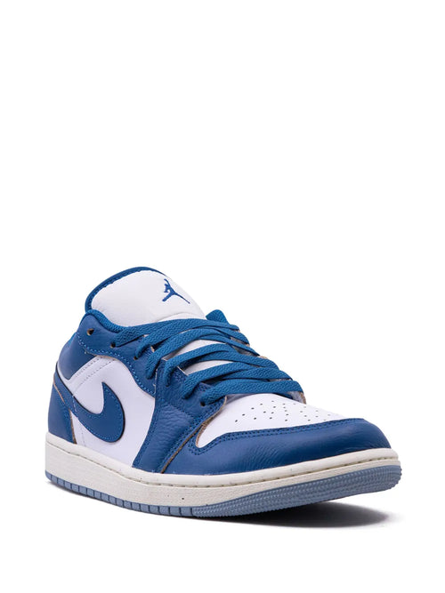 Air Jordan 1 Low Industrial Blue Sneakers — Blue/White — Size US M 10.5 - US W 12 — Side View