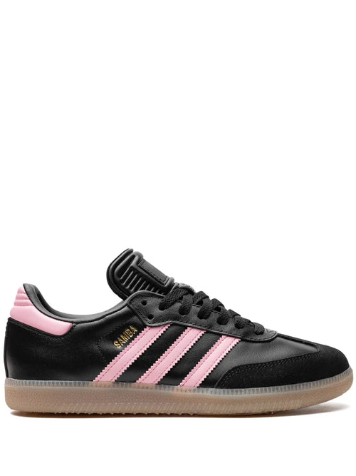 adidas X Inter Miami Samba Black Sneakers — Black/Light Pink — Size US M 11.5 - US W 13 — Front View