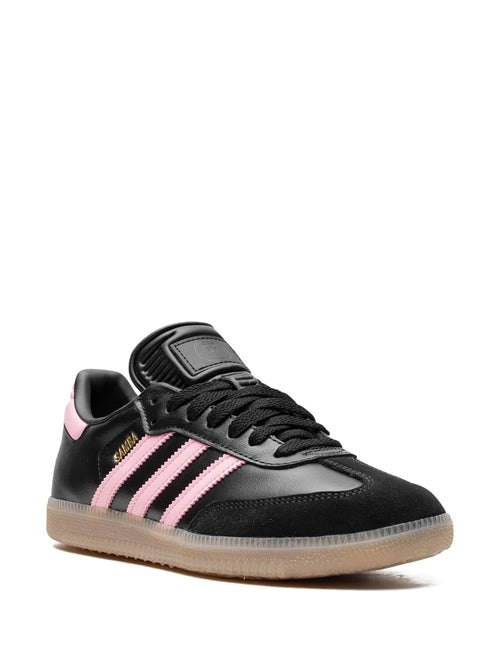 adidas X Inter Miami Samba Black Sneakers — Black/Light Pink — Size US M 11.5 - US W 13 — Side View