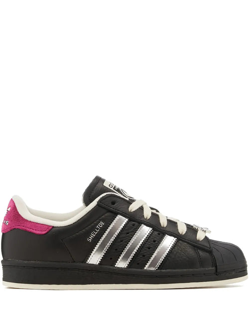 adidas X Teenage Mutant Ninja Turtles Superstar Shelltoe Shredder Sneakers — Black/Silver-Tone/Off-White — Size US M 9 - US W 10.5 — Front View