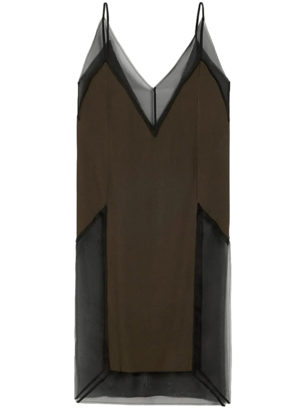 Ami Paris Thin Strap Midi Dress — Brown — Size XS — Front View